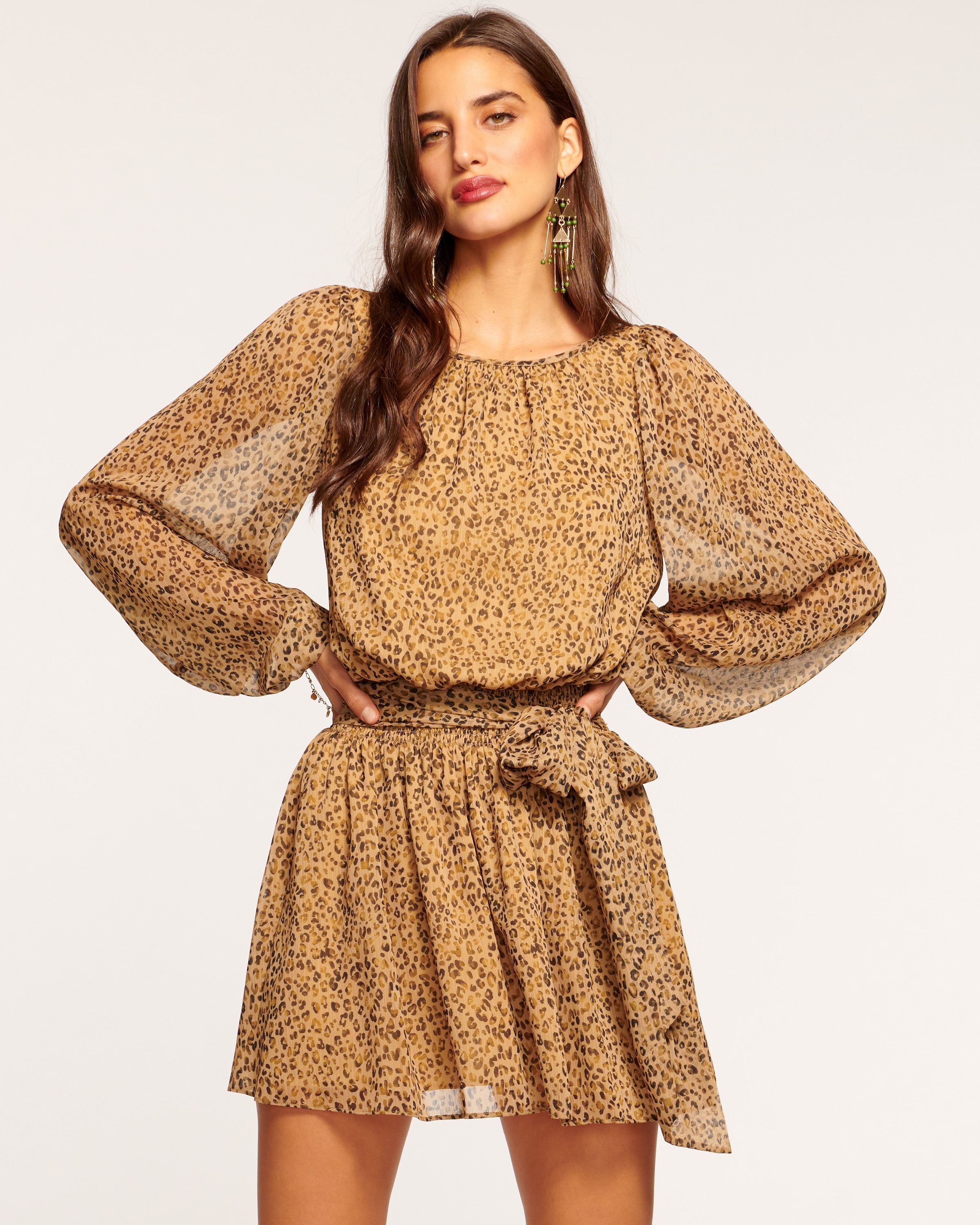 Gold Long Sleeve Mini Dress