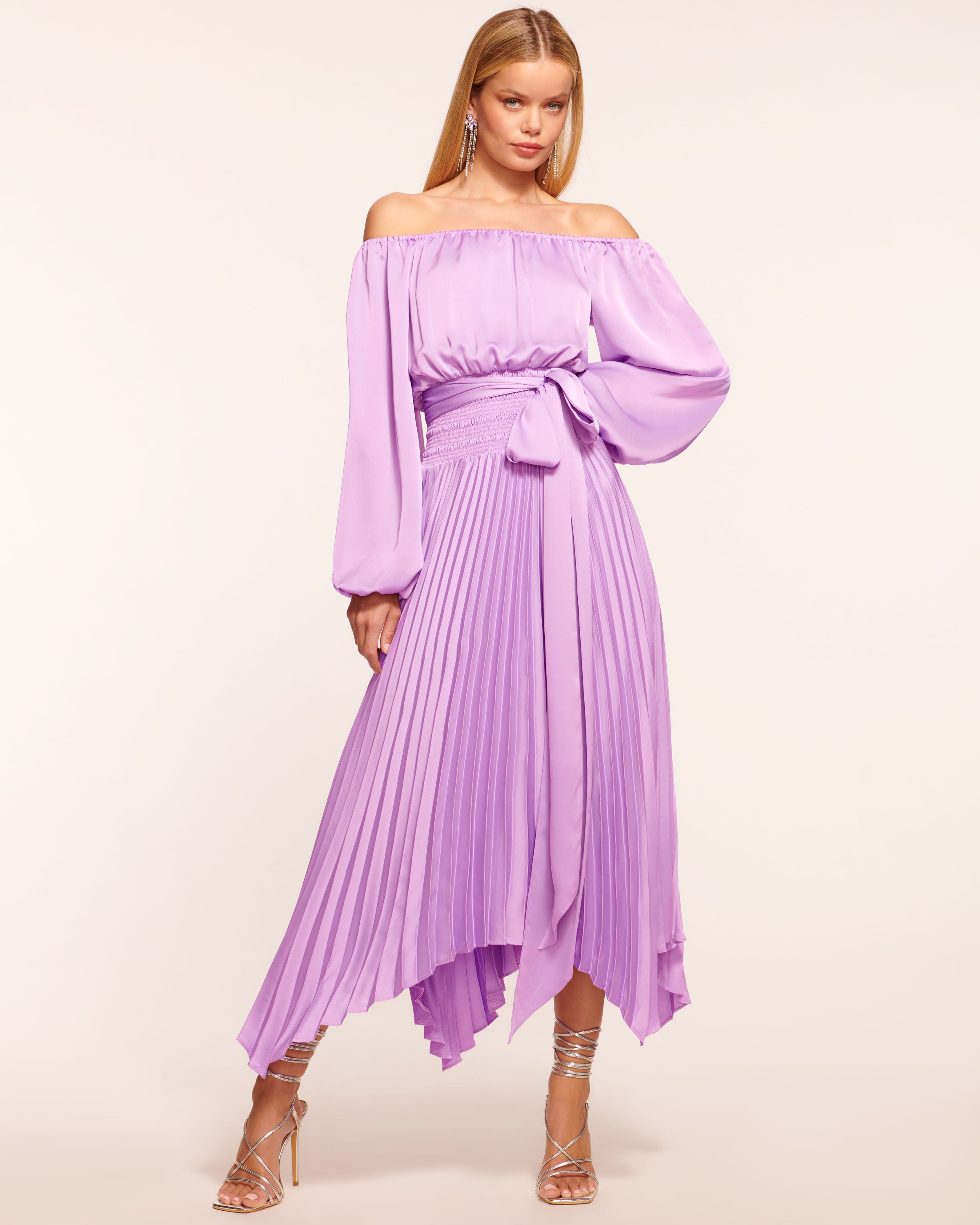 Purple off the shoulder maxi dress shops