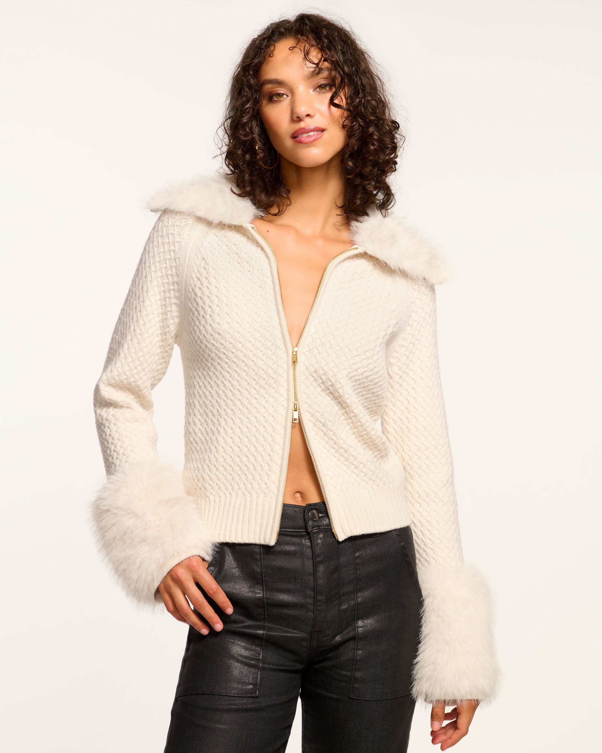 Faux fur sweaters hotsell