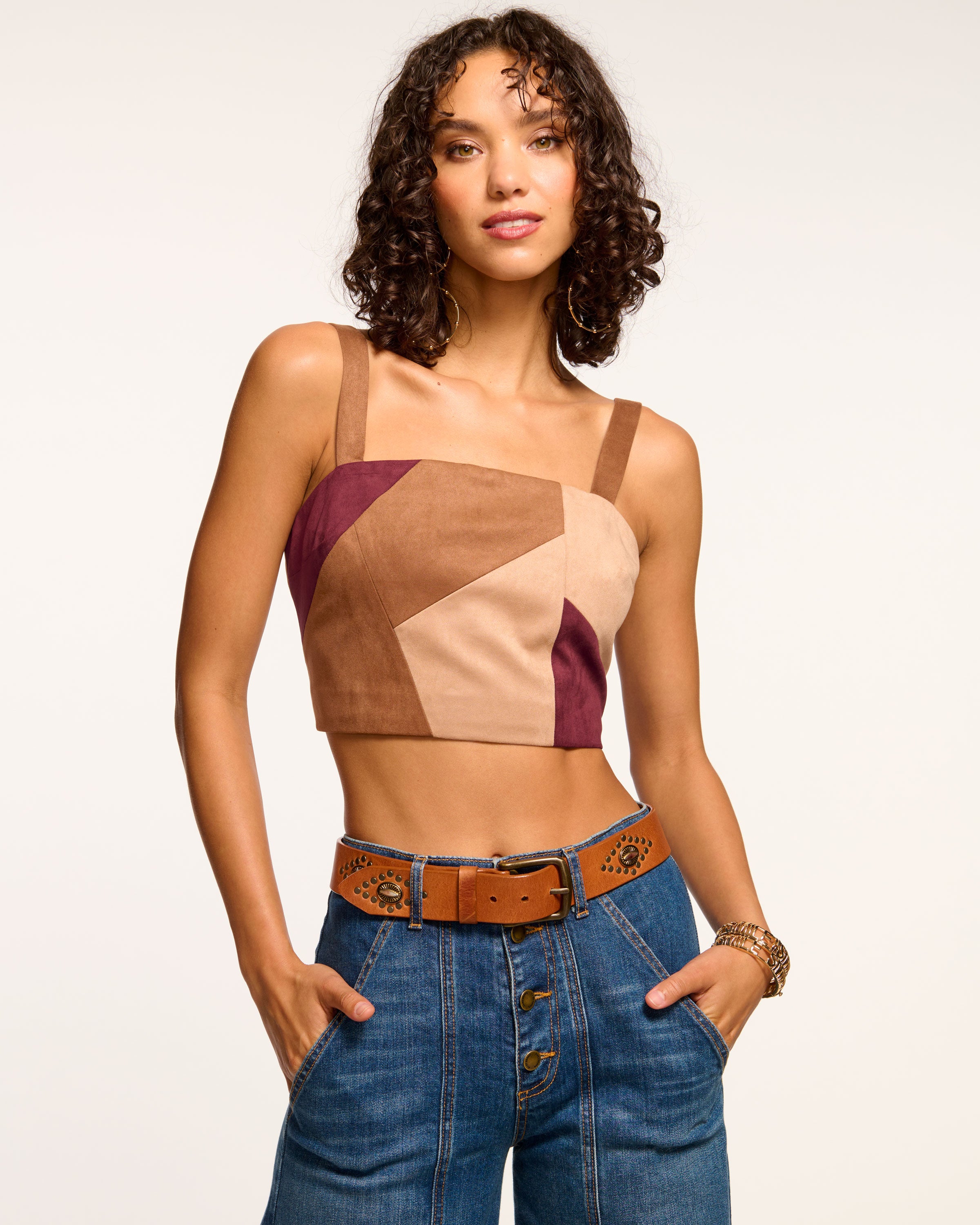 Faux Suede Boxy Crop Top orders