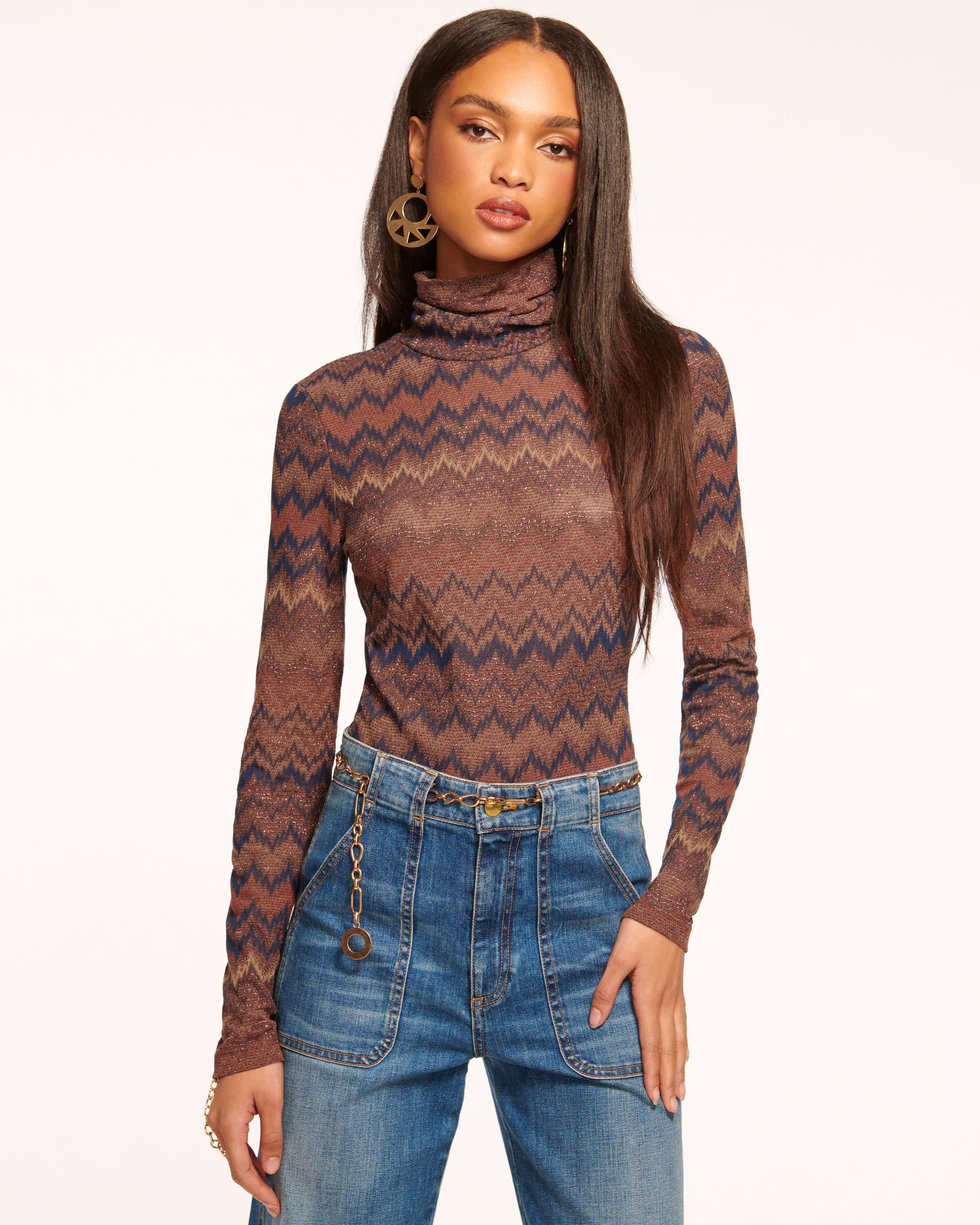 Ramy shops Brook Embellished Long Sleeve Top