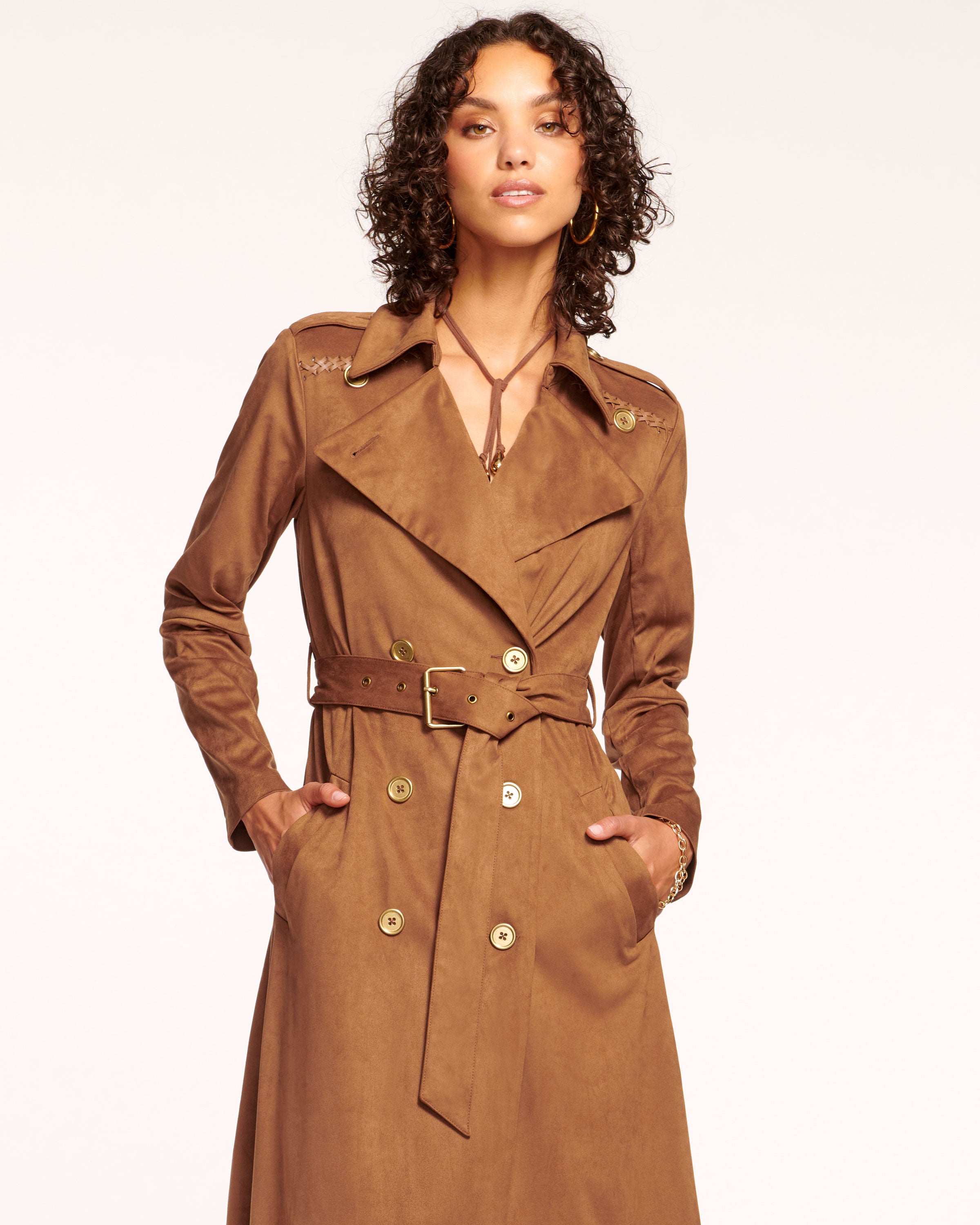 Hot Faux-Suede Trench Coat! 46R #DripGod